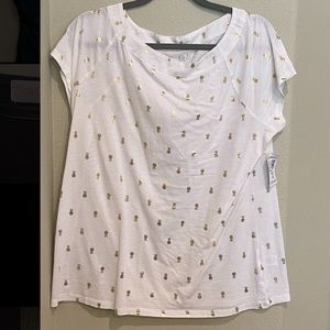 Westport white & gold pineapple tee